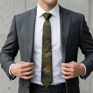 Classic Military Woodland Camouflage Pattern Tie