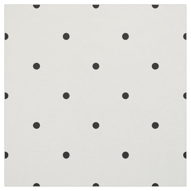 Classic Mini Black & Vanilla Polka Dots Pattern Fabric (Swatch)