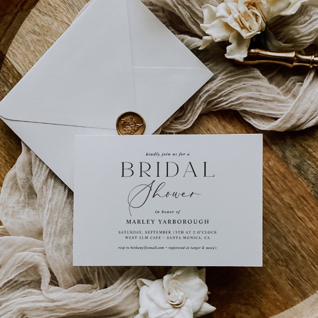 Classic Minimal Bridal Shower Party Invitation  (Creator Uploaded)