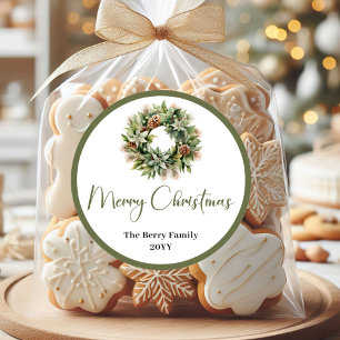 Classic Minimal Christmas Custom Family Stickers