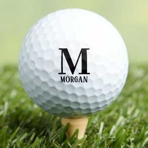 Classic Minimal Initial Name Monogram Golf Balls