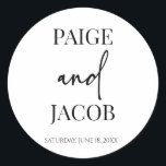 Classic Minimal Minimalist Custom Names Wedding Classic Round Sticker<br><div class="desc">This is a Classic Minimal Minimalist Custom Names Wedding Party Favour Stickers!


minimal simple plain bare basic</div>