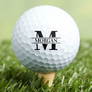 Classic Minimal Monogram Name Golf Balls