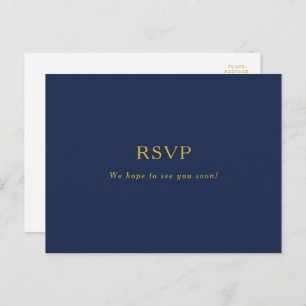 Classic Minimal Navy Blue   Gold Song Request RSVP Postcard