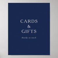 Classic Minimal Navy Blue Silver Cards and Gifts