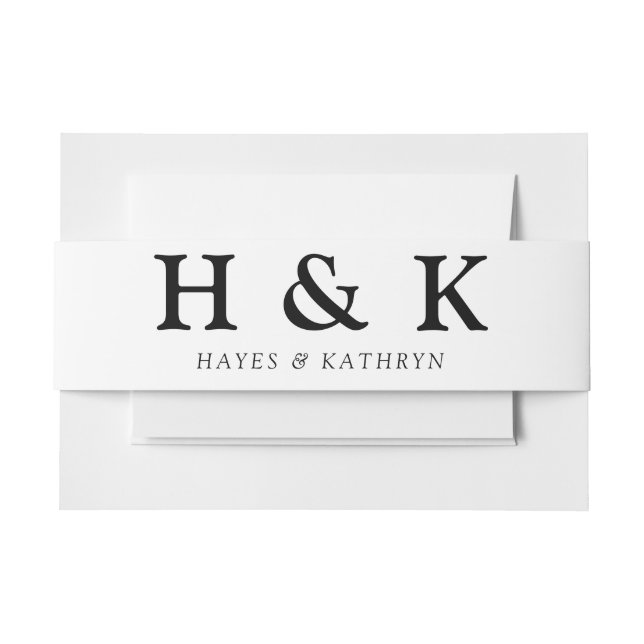 Classic Minimal Old Money Aesthetic Simple Wedding Invitation Belly Band (Front Example)