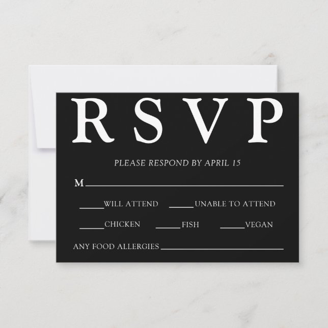 Classic Minimal Old Money Aesthetic Simple Wedding RSVP Card (Front)