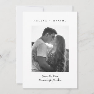 Classic Minimal Photo black and white Save The Date
