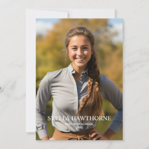 Classic Minimal Photo Graduation Announcement
