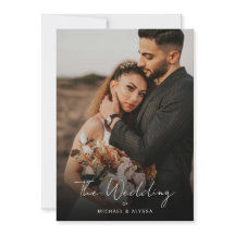 Classic Minimal Photo Handwriting Script Wedding