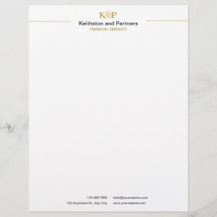 Classic Minimal Professional Financial Services Custom Letterhead