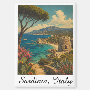 Classic Minimal Sardinia Italy Vintage Travel  Magnet