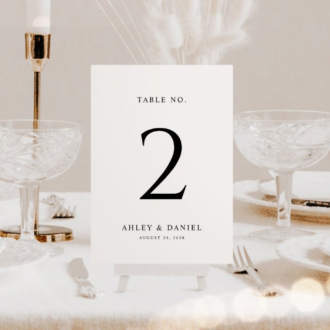 Classic Minimal Wedding Table Number (Creator Uploaded)