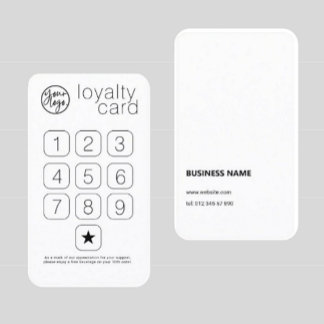 CLASSIC MINIMAL WHITE LOGO BUSINESS LOYALTY CARD