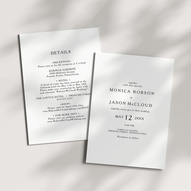 Classic Minimalist All In One Wedding Invitation (Creator Uploaded)