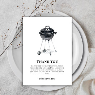 Classic Minimalist BBQ Grill Baby Shower  Thank You Card