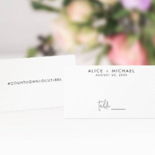 Classic Minimalist Black and White Place Card