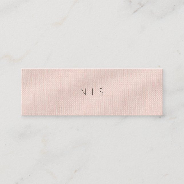 Classic Minimalist Blush Linen Background Beauty Mini Business Card (Front)