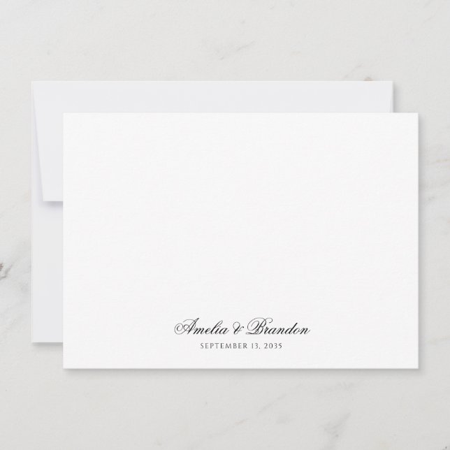 Classic Minimalist Calligraphy Script Thank You Card (Front)
