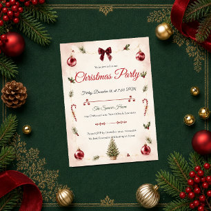 Classic Minimalist Christmas Party Invitation