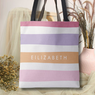 Classic minimalist Colourful Summer Stripes art Tote Bag