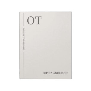 Classic Minimalist Custom OT Occupational Therapy Notepad