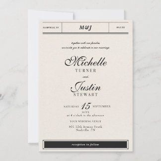 Classic Minimalist Elegant Photo Wedding Invitation