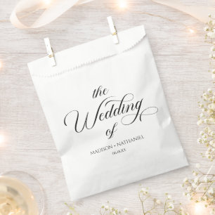 Classic Minimalist Elegant Script Wedding Favour Bag