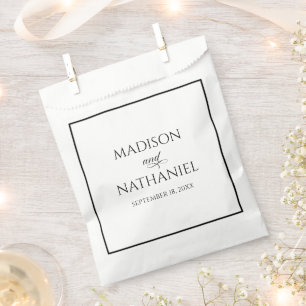 Classic Minimalist Elegant Script Wedding Favour Bag