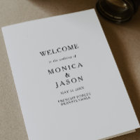 Classic Minimalist Folded Wedding Program