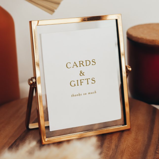 Classic Minimalist Gold Cards and Gifts Sign (Creator Uploaded)