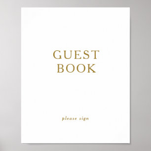 Classic Minimalist Gold Guest Book Sign