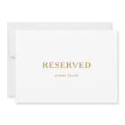 Classic Minimalist Gold Reserved Sign