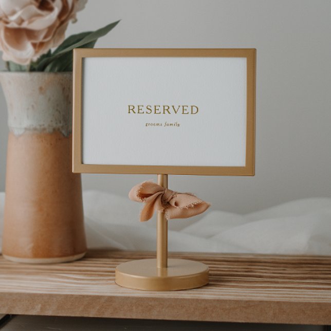Classic Minimalist Gold Reserved Sign (Creator Uploaded)
