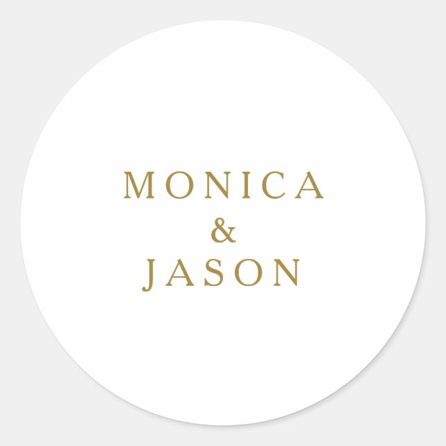 Classic Minimalist Gold Wedding Envelope Seals (Front)
