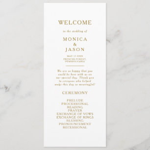 Classic Minimalist Gold Wedding Program