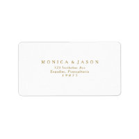 Classic Minimalist Gold Wedding RSVP Address