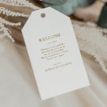 Classic Minimalist Gold Wedding Welcome Gift Tags<br><div class="desc">These classic minimalist gold wedding welcome gift tags are great for a simple and elegant wedding. The gold vintage typography gives it a classy formal touch. Keep it as is,  or choose to personalise it with artwork or graphics of your choice.</div>