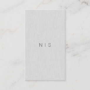 Classic Minimalist Grey Linen Beauty Vertical Business Card