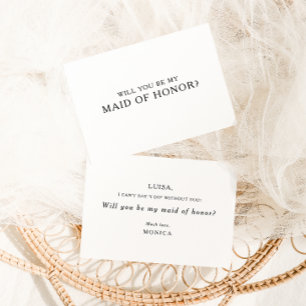 Classic Minimalist Maid of Honour Proposal Card