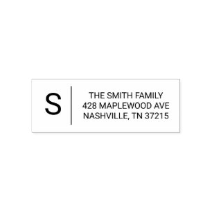 Classic Minimalist Monogram Family Return Address Self-inking Stamp