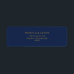 Classic Minimalist Navy Blue | Gold Return Address Label<br><div class="desc">This classic minimalist navy blue | gold return address label is great for a simple modern romantic and elegant wedding. The dark navy blue colour palette and minimal vintage typography give it a classy chic formal touch. The design is flexible, perfect for a basic contemporary evening, spring, fall, summer, or...</div>