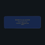Classic Minimalist Navy Blue | Gold Return Address Return Address Label<br><div class="desc">This classic minimalist navy blue | gold return address label is great for a simple modern romantic and elegant wedding. The dark navy blue colour palette and minimal vintage typography give it a classy chic formal touch. The design is flexible, perfect for a basic contemporary evening, spring, fall, summer, or...</div>