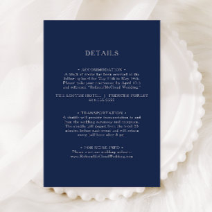 Classic Minimalist Navy Blue   Silver Details Enclosure Card