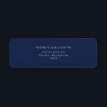 Classic Minimalist Navy Blue Silver Return Address Return Address Label<br><div class="desc">This classic minimalist navy blue silver return address label is great for a simple modern romantic and elegant wedding. The dark navy blue colour palette and minimal vintage typography give it a classy chic formal touch. The design is flexible, perfect for a basic contemporary evening, spring, fall, summer, or winter...</div>