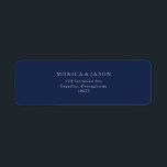 Classic Minimalist Navy Blue Silver Return Address Return Address Label<br><div class="desc">This classic minimalist navy blue silver return address label is great for a simple modern romantic and elegant wedding. The dark navy blue colour palette and minimal vintage typography give it a classy chic formal touch. The design is flexible, perfect for a basic contemporary evening, spring, fall, summer, or winter...</div>