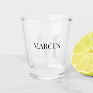 Classic Minimalist Personalised Monogram and Name Shot Glass