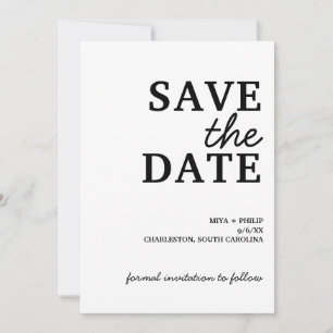 Classic Minimalist Save The Date