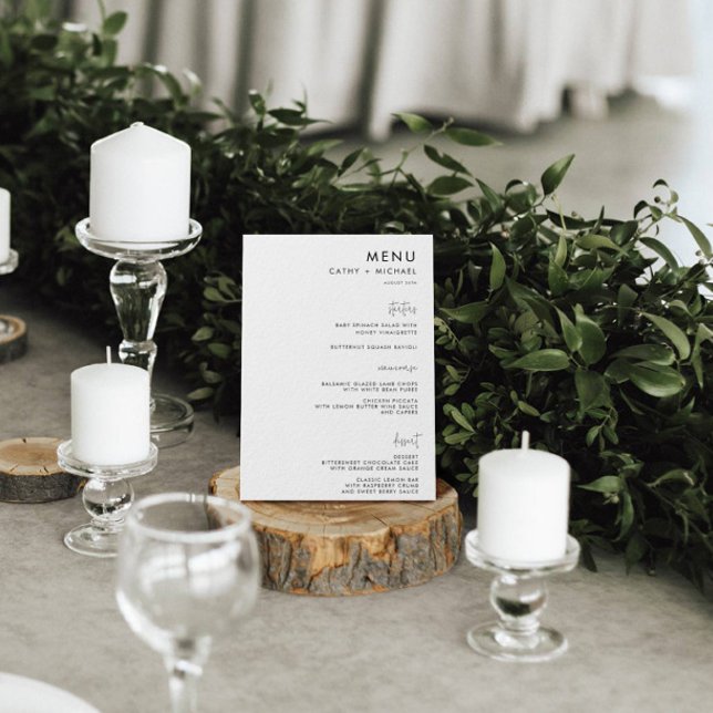 Classic Minimalist Simple Black & White Paper Menu (Creator Uploaded)