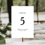 Classic Minimalist Table Number<br><div class="desc">This classic minimalist table number is great for a simple and elegant wedding. The black and white vintage typography gives it a classy formal touch. Keep it as is,  or choose to personalise it with artwork or graphics of your choice.</div>